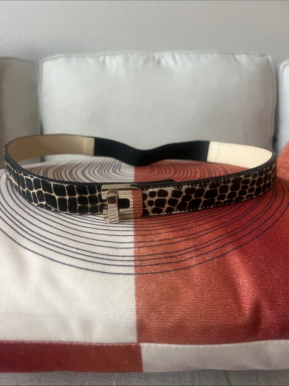 Reiss animal print belt